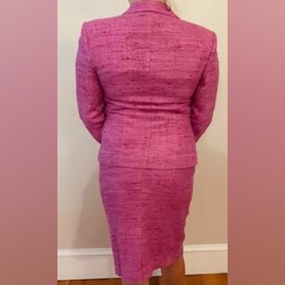 PAULE VASSEUR Paris Silk Pink Fabric  Jacket Blazer with skirt 40 - Picture 5 of 10
